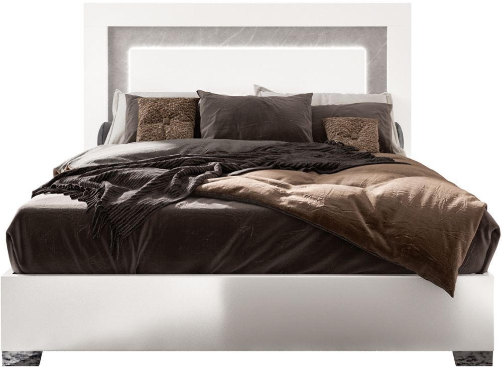 Product photograph of Status Mara Night White Bedroom Italian Bed from Choice Furniture Superstore.
